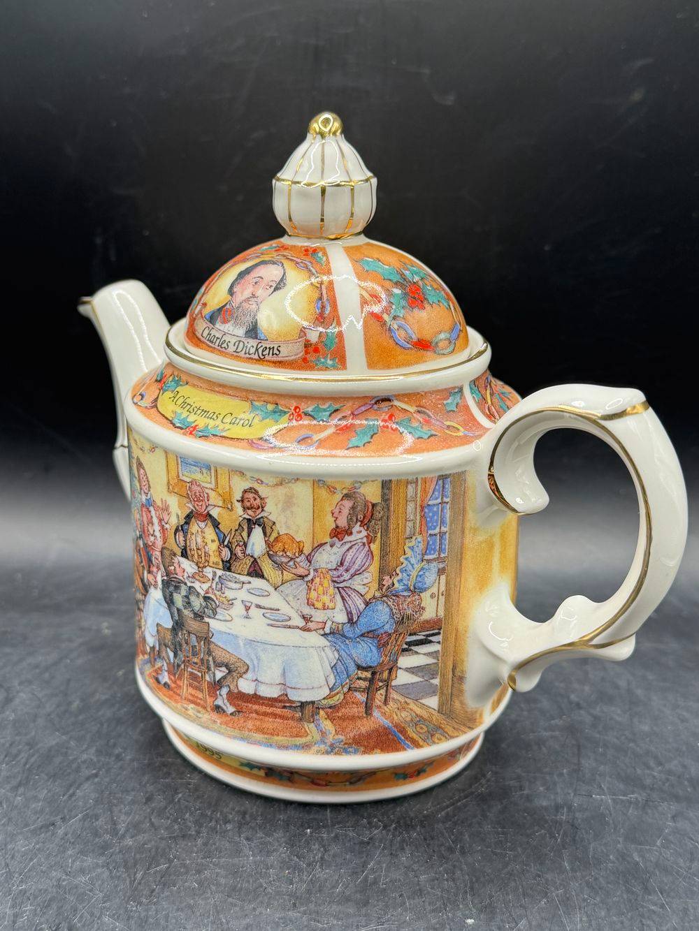 Charmante Théière en porcelaine - Charles Dickens - A Christmas Carol - Sadler - Fabriquée en Angleterre - 1995 - Décoration - Collection - Vintage – Image 4