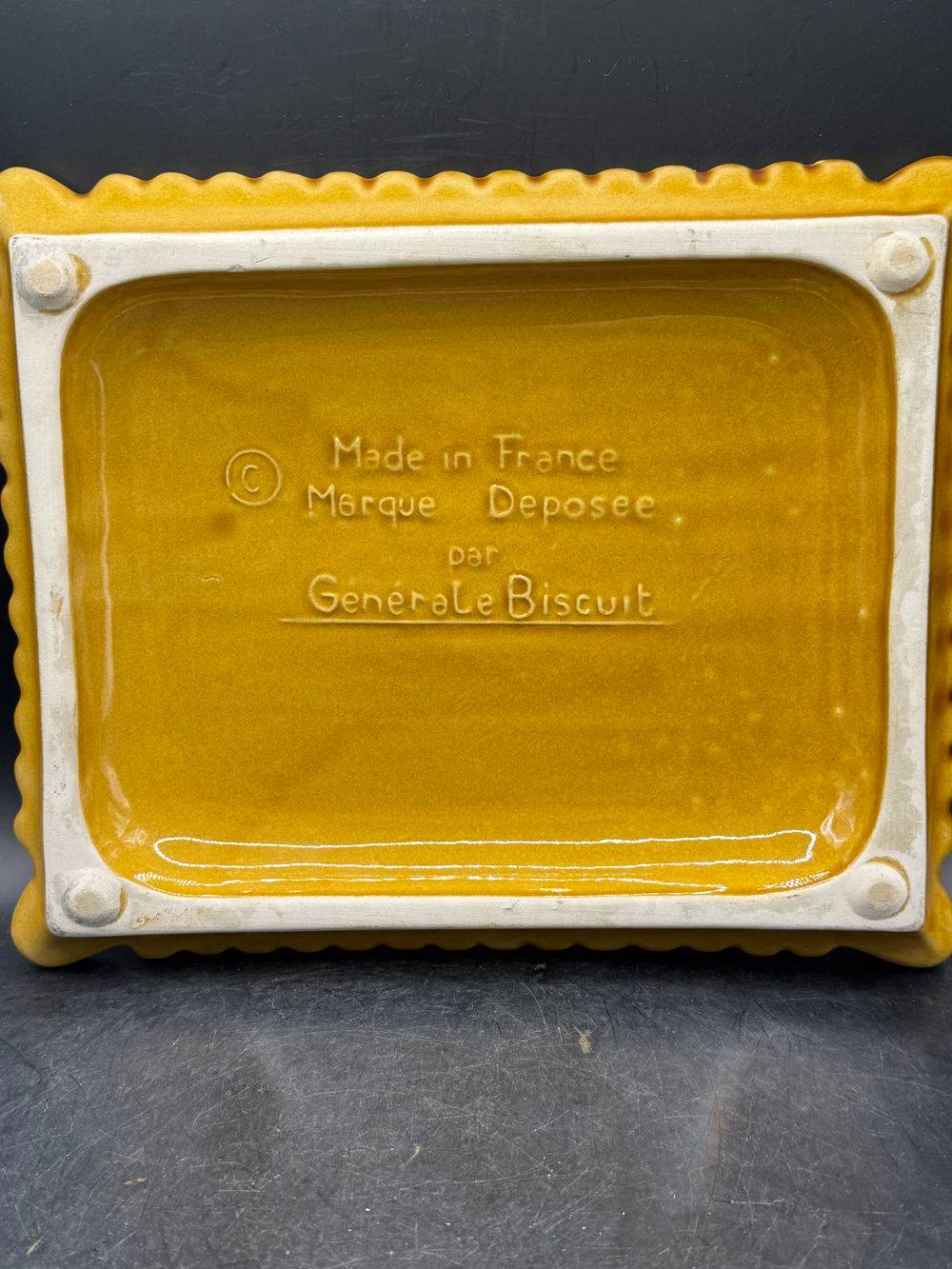 Dessous de Plat en céramique en forme de biscuit Lu - Petit beurre - Nantes - Made in France Marque déposée (c) par la Générale Biscuit - Collection - Décoration – Image 5