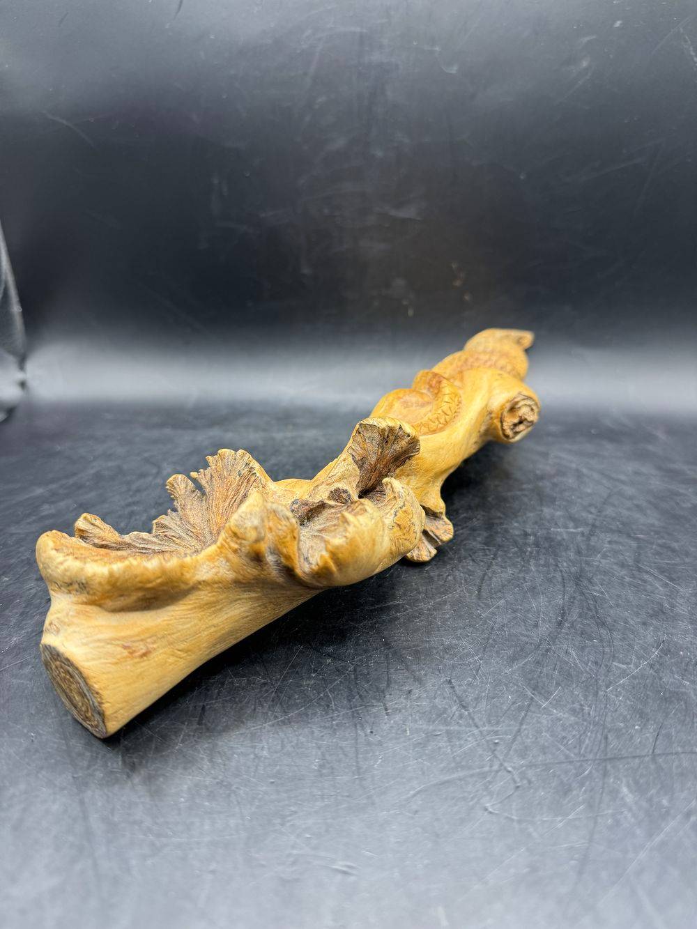 Unique pièce sculptée à la main à partir d'une seule pièce de bois parasite représentant ici un serpent - Vers 1970/80 - Indonésie - Décoration - Collection – Image 5