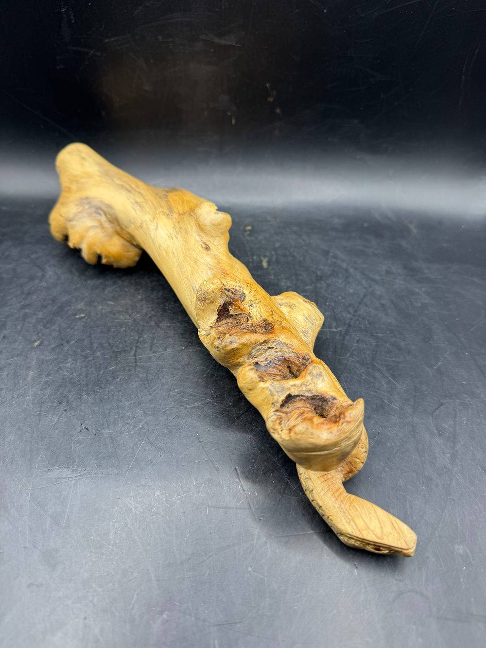 Unique pièce sculptée à la main à partir d'une seule pièce de bois parasite représentant ici un serpent - Vers 1970/80 - Indonésie - Décoration - Collection – Image 6