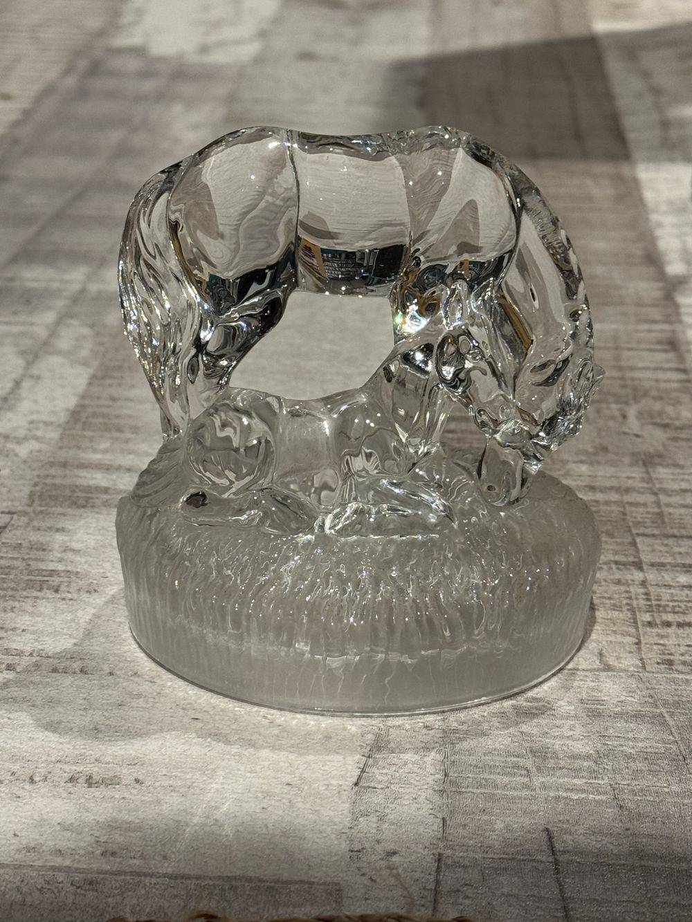 Ancienne figurine en cristal de plomb - La jument et son poulain - Royal Crystal Rock - Italie - Vers 1980 - Décoration - Collection - Vintage – Image 3