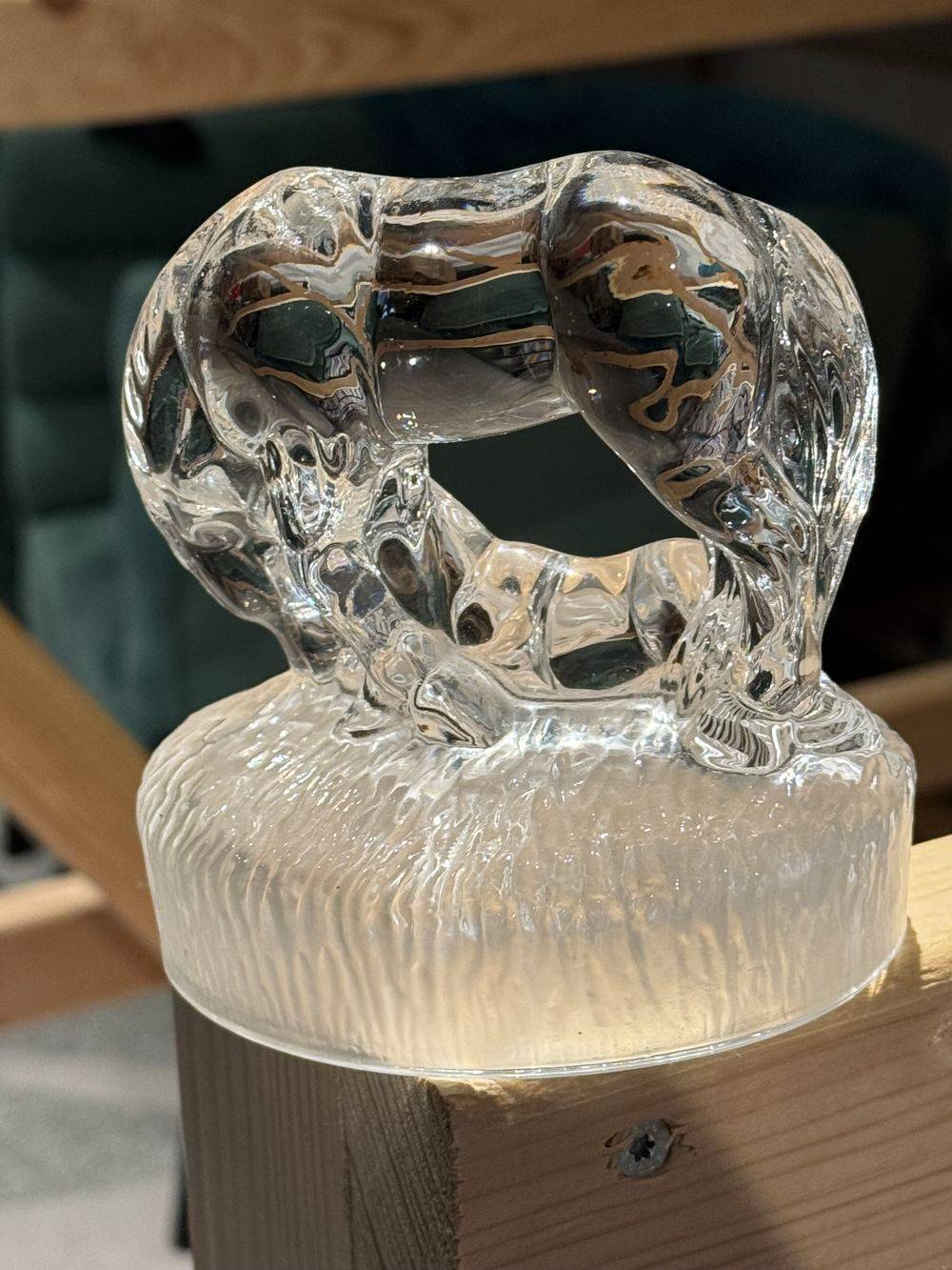 Ancienne figurine en cristal de plomb - La jument et son poulain - Royal Crystal Rock - Italie - Vers 1980 - Décoration - Collection - Vintage – Image 6