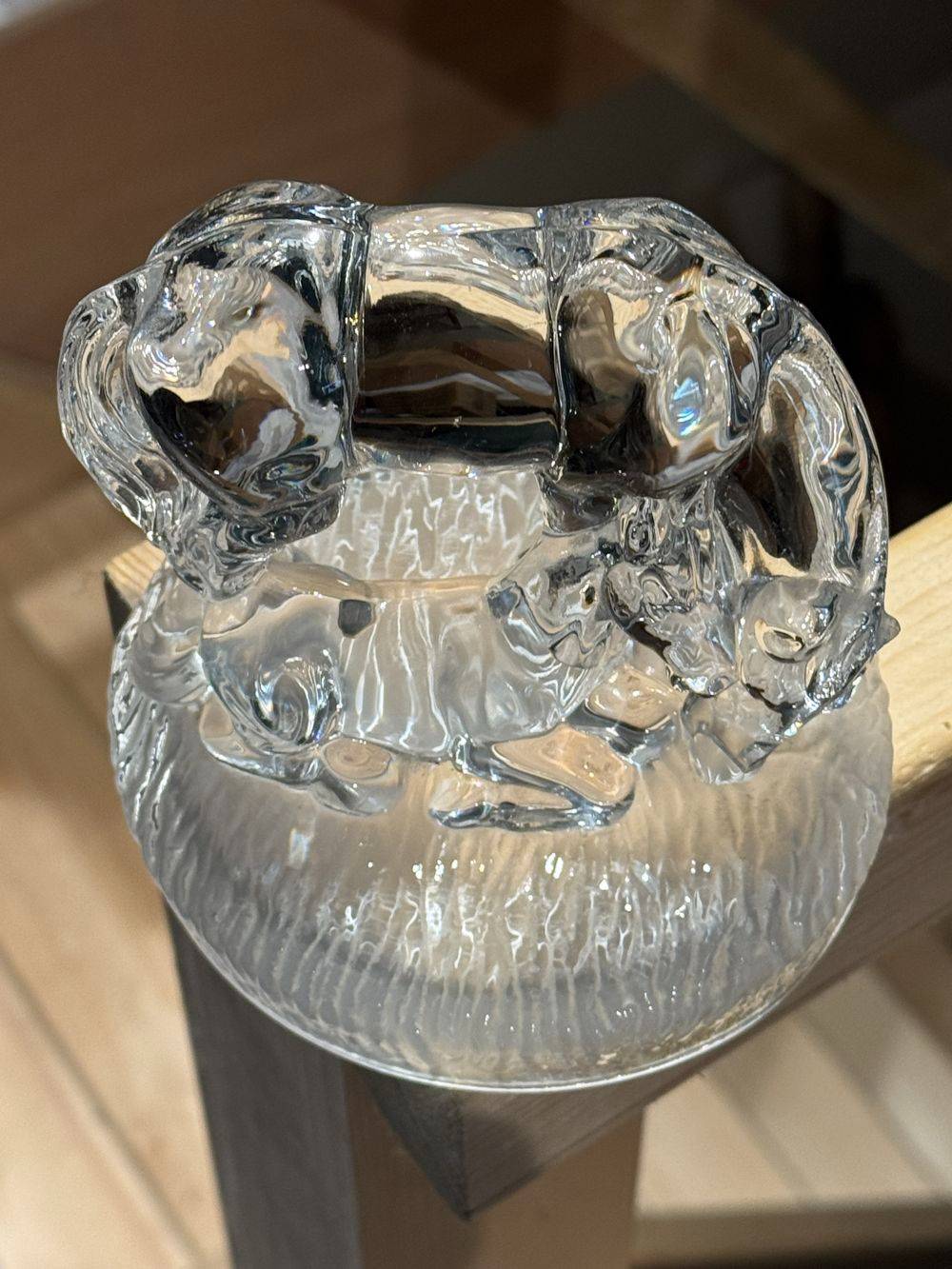 Ancienne figurine en cristal de plomb - La jument et son poulain - Royal Crystal Rock - Italie - Vers 1980 - Décoration - Collection - Vintage – Image 8