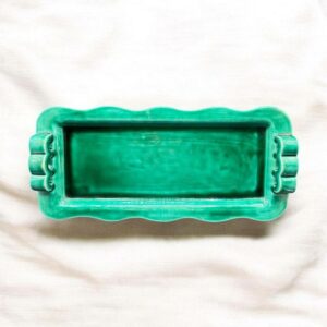 Plat à gâteau / à Cake de couleur verte - Franor Royal - Paris - Made in France - Vers 1950 - Décoration - Collection