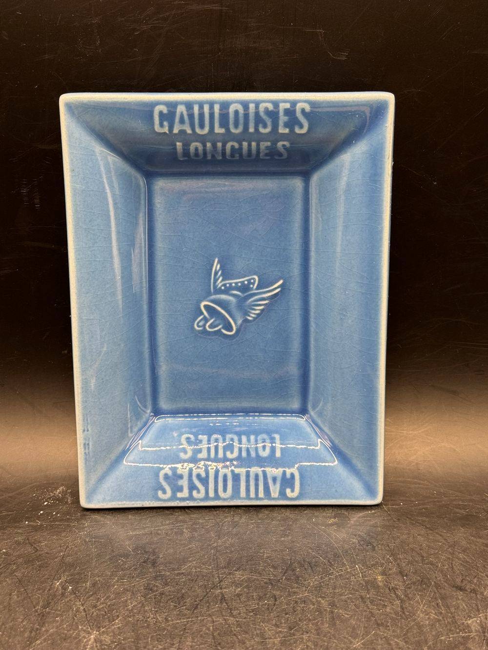 Ancien cendrier publicitaire " Gauloises longues " en céramique de la maison Gien - Des années 70/80 - Bistrot - Bar - Collection - Déco - Vintage – Image 2