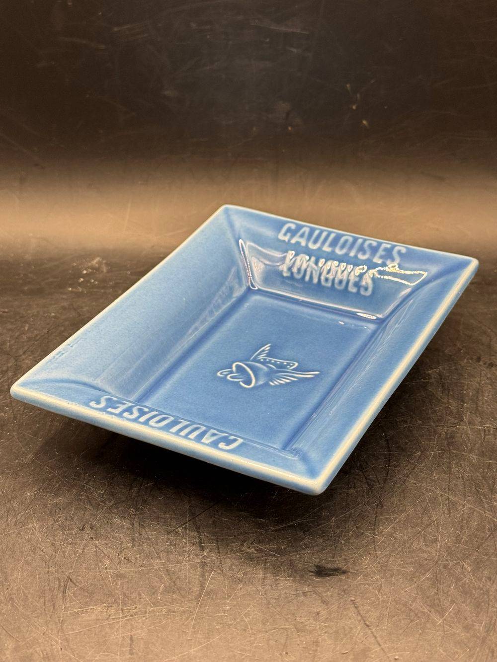 Ancien cendrier publicitaire " Gauloises longues " en céramique de la maison Gien - Des années 70/80 - Bistrot - Bar - Collection - Déco - Vintage – Image 3