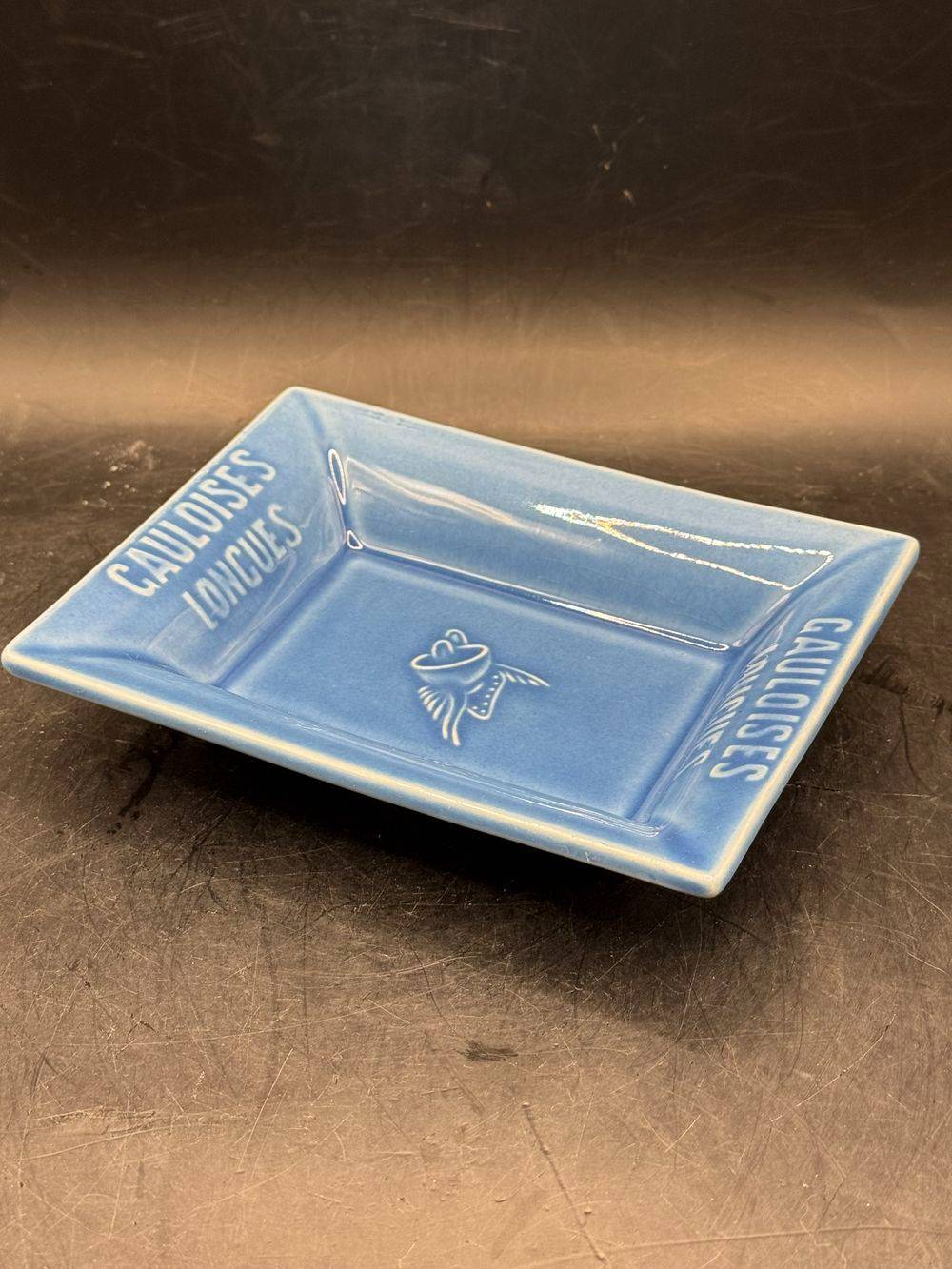 Ancien cendrier publicitaire " Gauloises longues " en céramique de la maison Gien - Des années 70/80 - Bistrot - Bar - Collection - Déco - Vintage – Image 4