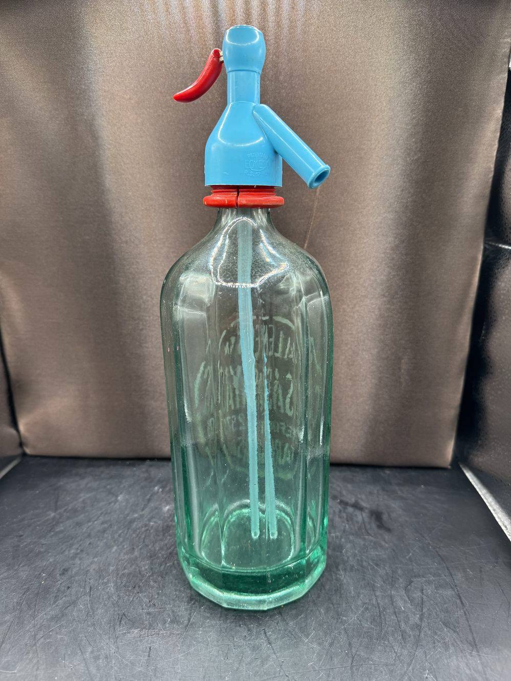 Rare et Magnifique Bouteille/Siphon à eau de Seltz des années 70 - Origine Espagne - Valentin Casa Sayas Tarras - Vert léger - Collection - Déco bar - Bistrot - Café - Vintage – Image 5