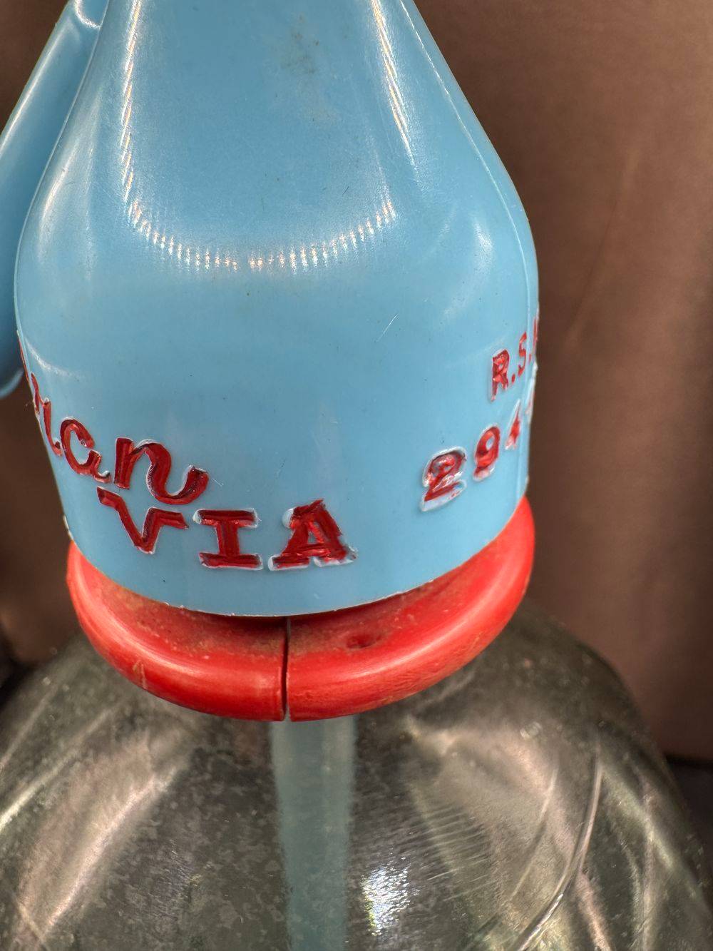 Rare et Magnifique Bouteille/Siphon à eau de Seltz des années 70 - Origine Espagne - Valentin Casa Sayas Tarras - Vert léger - Collection - Déco bar - Bistrot - Café - Vintage – Image 6