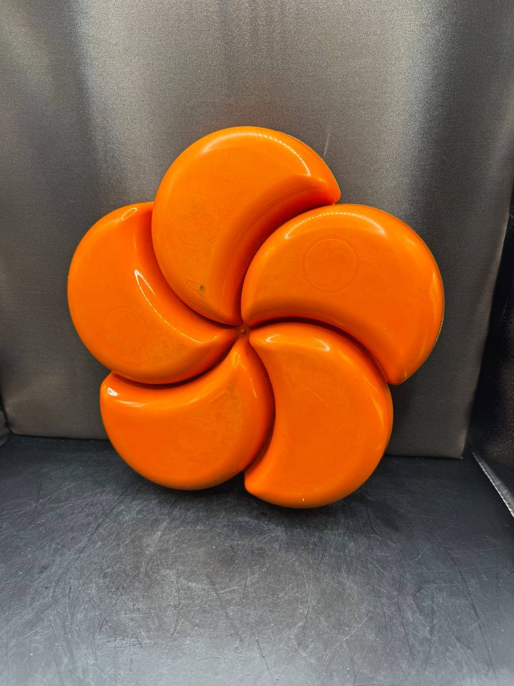 Plat serviteur - Ramequin orange à apéritif modèle fleur (2) - Vintage des années 70 - Déco - Collection – Image 6