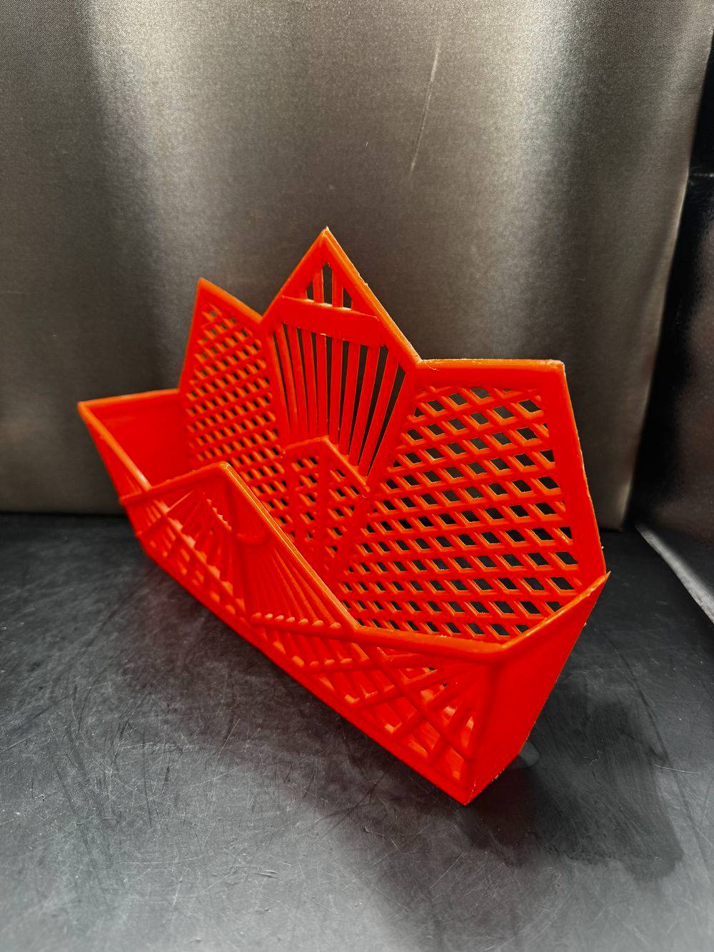 Porte courrier mural ajouré en plastique orange - Vintage des années 70 - Déco - Collection – Image 3