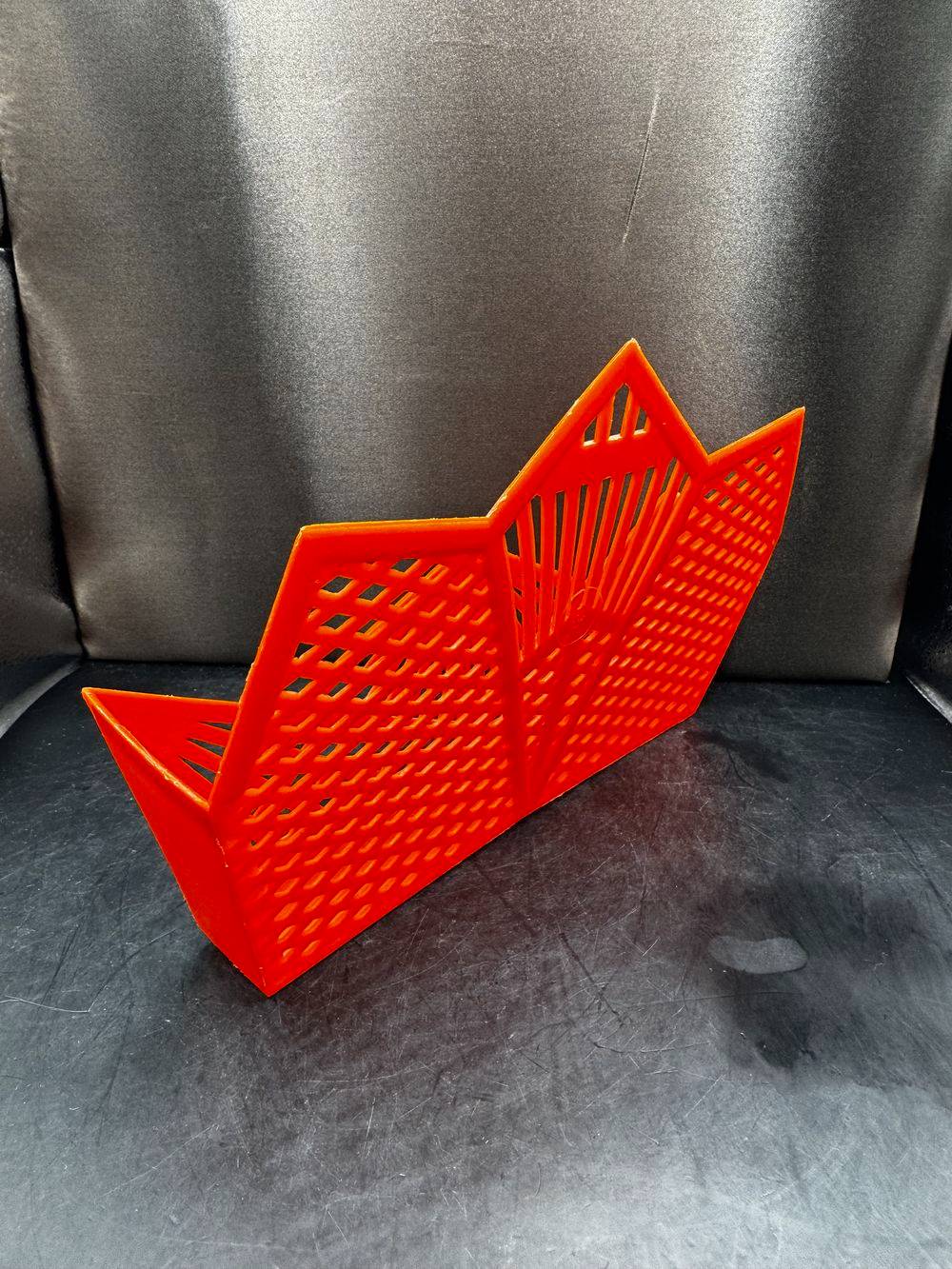 Porte courrier mural ajouré en plastique orange - Vintage des années 70 - Déco - Collection – Image 4