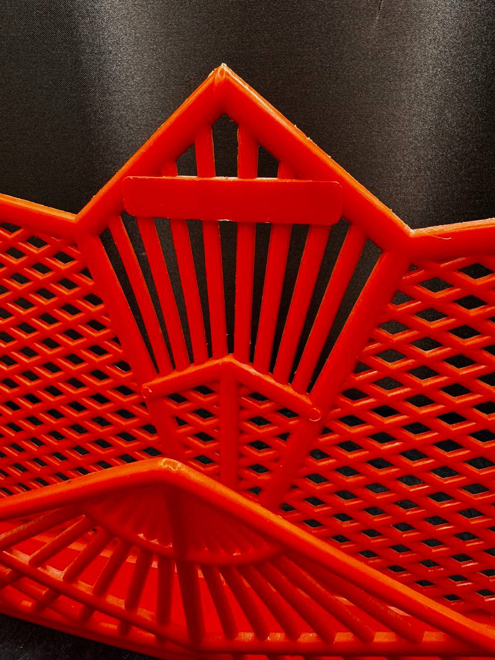 Porte courrier mural ajouré en plastique orange - Vintage des années 70 - Déco - Collection – Image 7