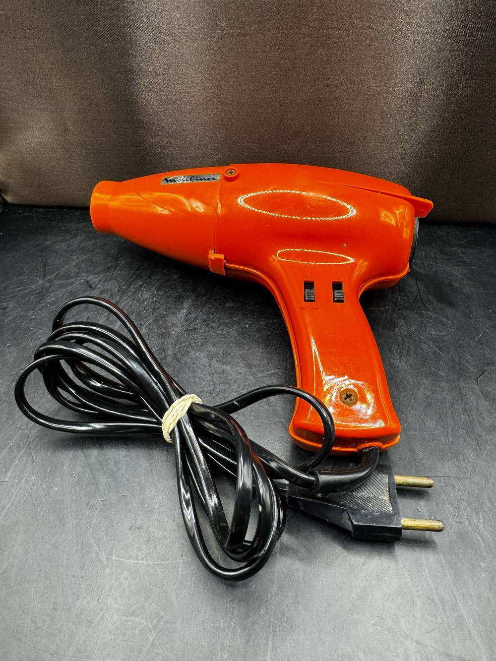 Ancien sèche cheveux Moulinex orange - Fonctionne parfaitement - Vintage datant des années 70 - Fabrication made in France - Collection - Déco – Image 3