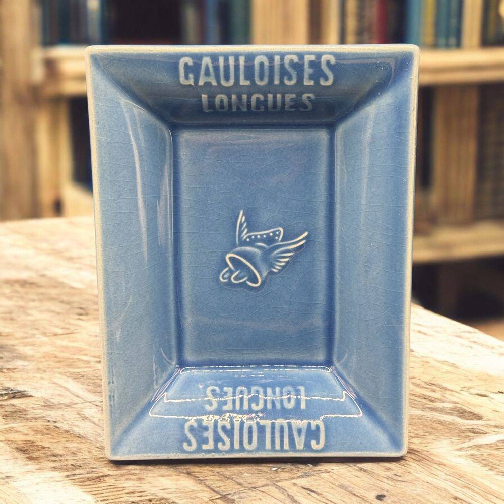 Ancien cendrier publicitaire " Gauloises longues " en céramique de la maison Gien - Des années 70/80 - Bistrot - Bar - Collection - Déco - Vintage