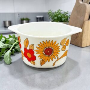 Bol avec anses en mélamine aux motifs floraux colorés - Modèle Coraline - Made in France - Vintage des années 70 - Déco - Collection