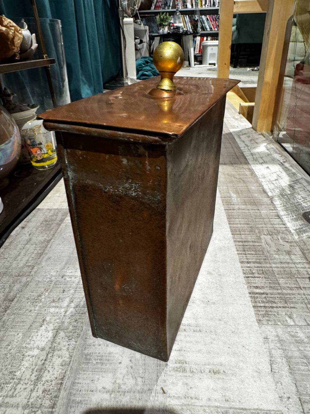 Très ancien et rare bain marie / réserve d'eau en cuivre du début 20ème - A encastrer - Décoration - Collection – Image 2
