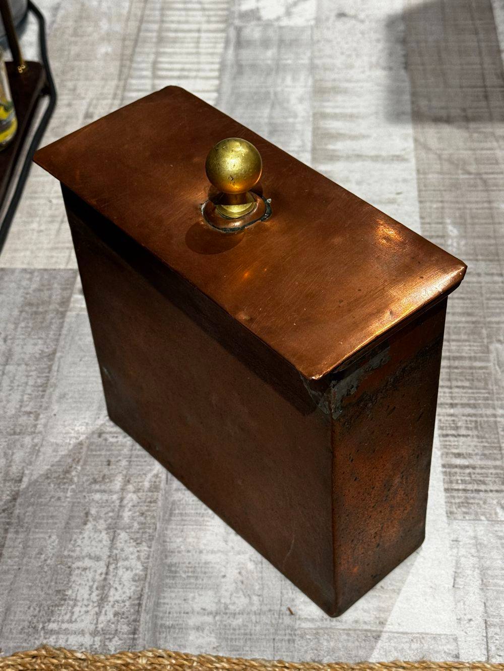 Très ancien et rare bain marie / réserve d'eau en cuivre du début 20ème - A encastrer - Décoration - Collection – Image 3