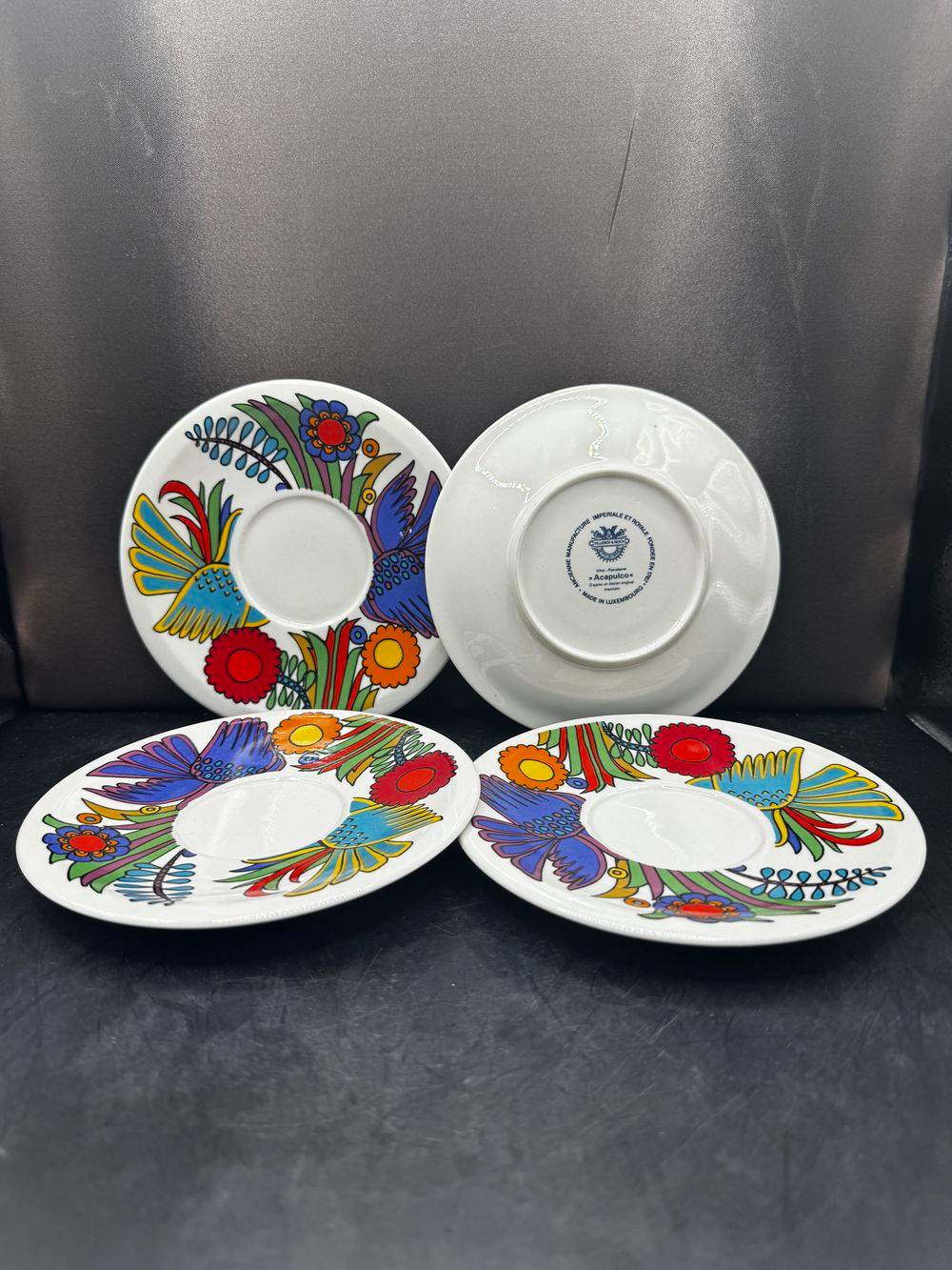 Lot de 4 sous tasses ou soucoupes Acapulco - Villeroy & Boch - Décoration - Collection - Vintage – Image 2