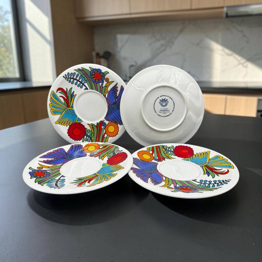 Lot de 4 sous tasses ou soucoupes Acapulco - Villeroy & Boch - Décoration - Collection - Vintage