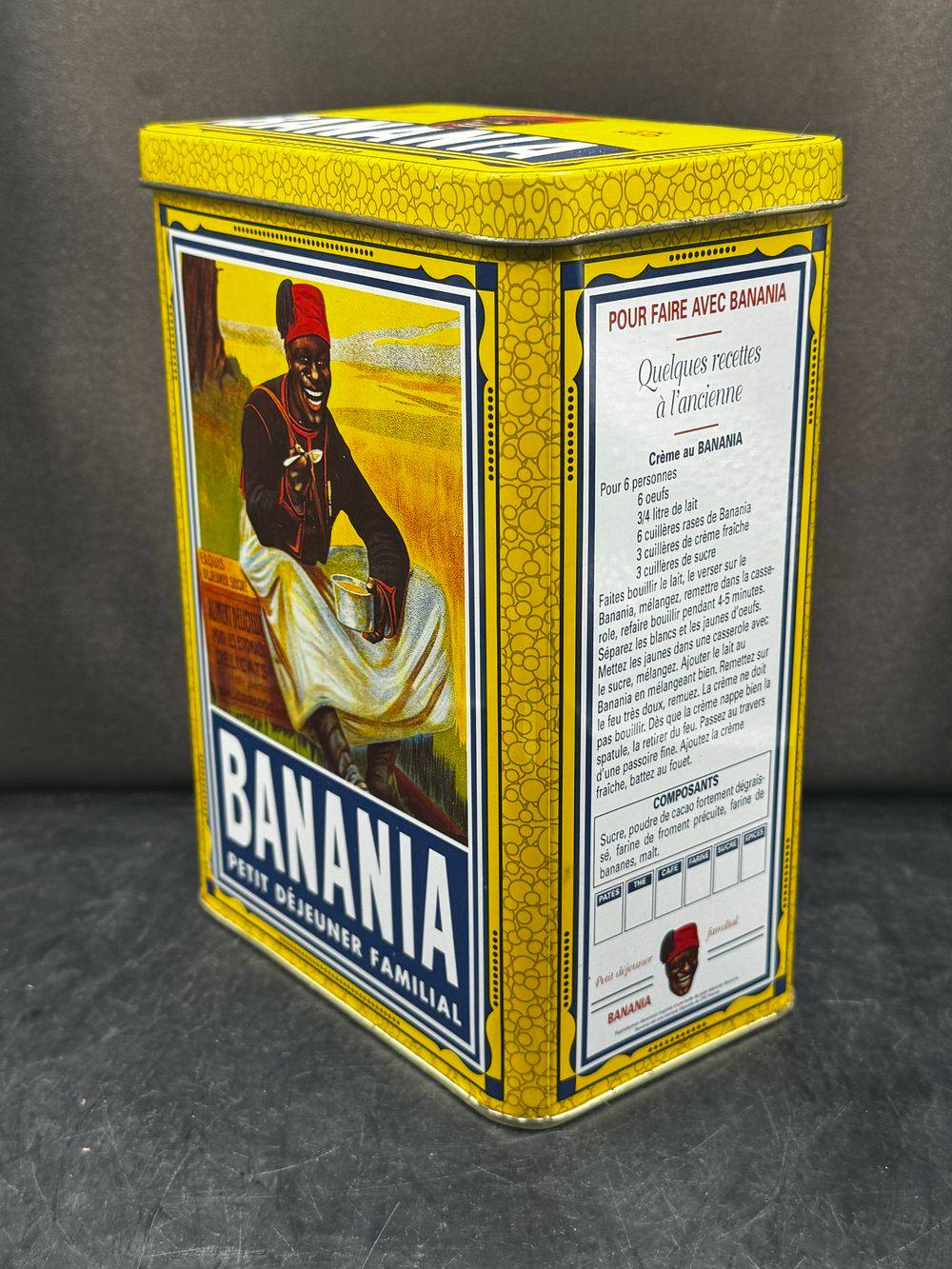 Ancienne boite publicitaire en métal/tôle lithographiée - Banania - Epices - Chocolat - Café - Déco - Collection - Tirailleur – Image 3