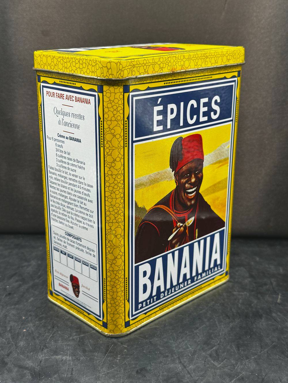 Ancienne boite publicitaire en métal/tôle lithographiée - Banania - Epices - Chocolat - Café - Déco - Collection - Tirailleur – Image 4