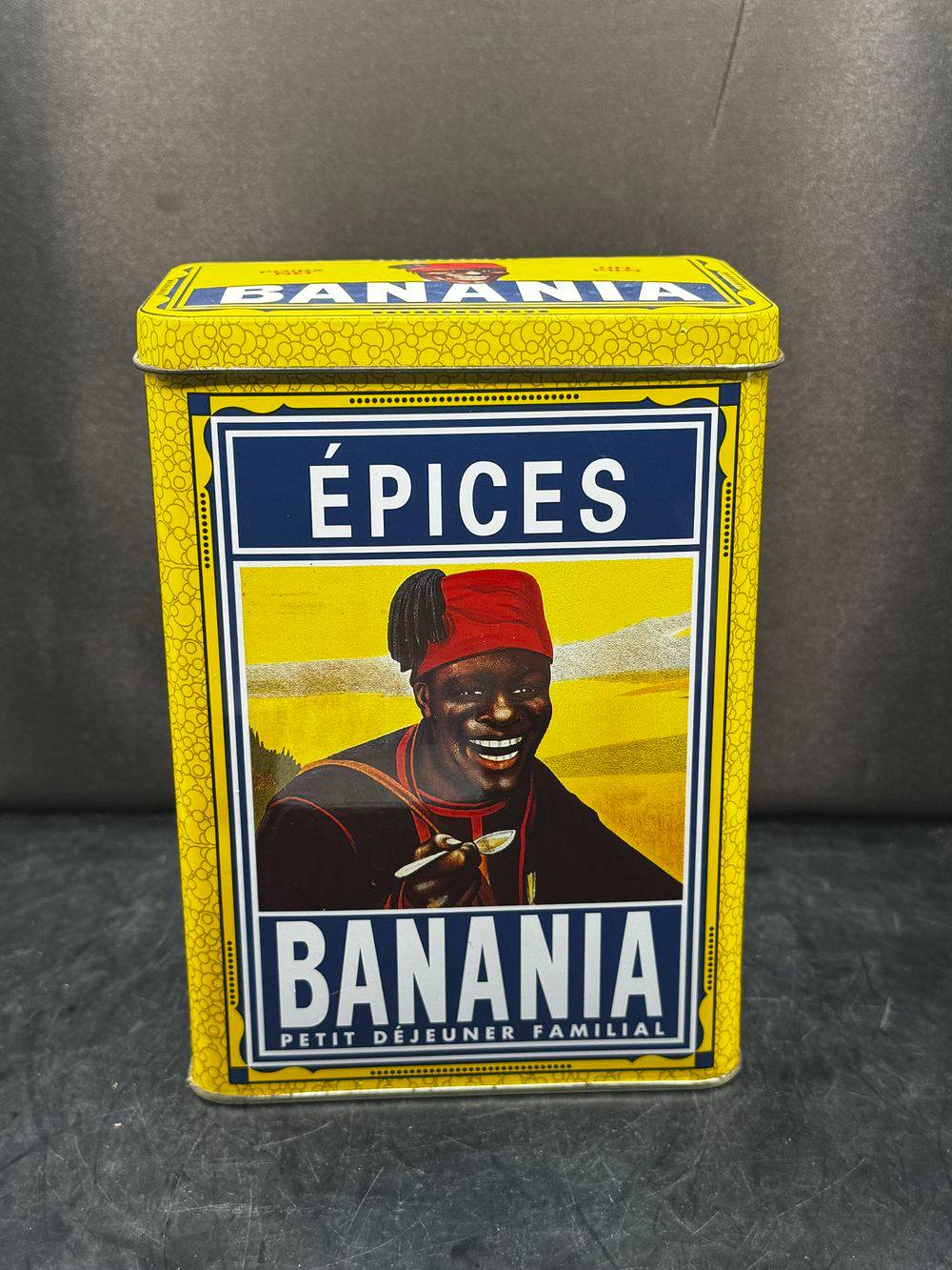 Ancienne boite publicitaire en métal/tôle lithographiée - Banania - Epices - Chocolat - Café - Déco - Collection - Tirailleur – Image 6