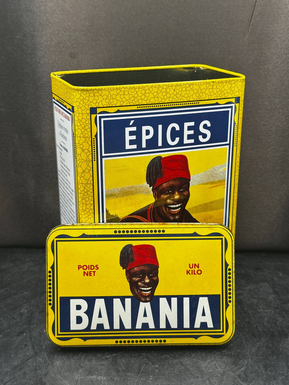 Ancienne boite publicitaire en métal/tôle lithographiée - Banania - Epices - Chocolat - Café - Déco - Collection - Tirailleur – Image 7