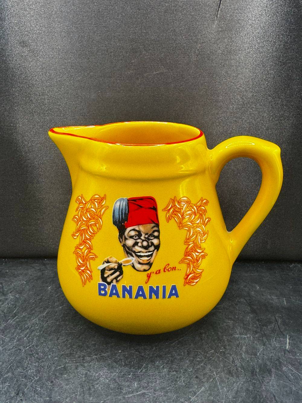 Rare Pot à lait publicitaire en faïence - Banania - Liseré rouge - Collection - Décoration – Image 2