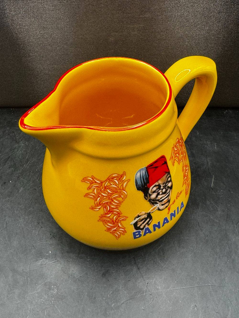 Rare Pot à lait publicitaire en faïence - Banania - Liseré rouge - Collection - Décoration – Image 6
