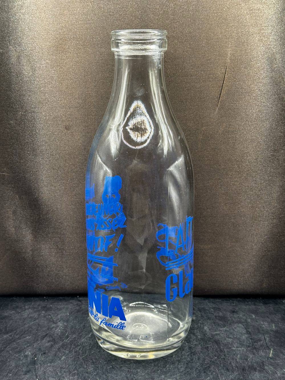Ancienne Bouteille de lait publicitaire en verre - Banania - "Les Glacières" - Des années 60 - Décoration - Collection Vintage - Bistrot/Bar – Image 3