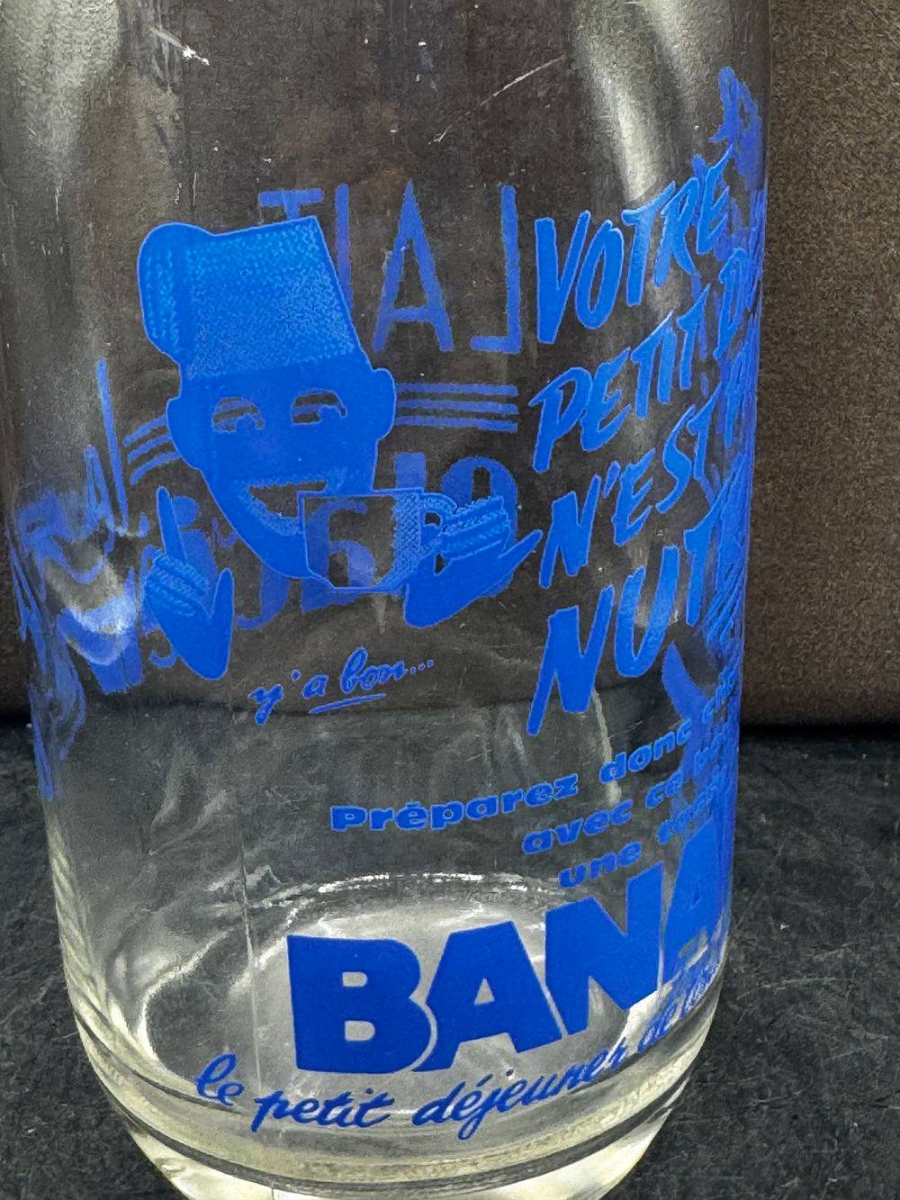 Ancienne Bouteille de lait publicitaire en verre - Banania - "Les Glacières" - Des années 60 - Décoration - Collection Vintage - Bistrot/Bar – Image 5