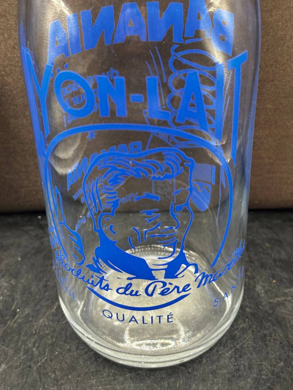 Ancienne Bouteille de lait publicitaire en verre - Banania - Lyon-Lait-Père Maxime - Des années 60 - Décoration - Collection Vintage - Bistrot/Bar – Image 4