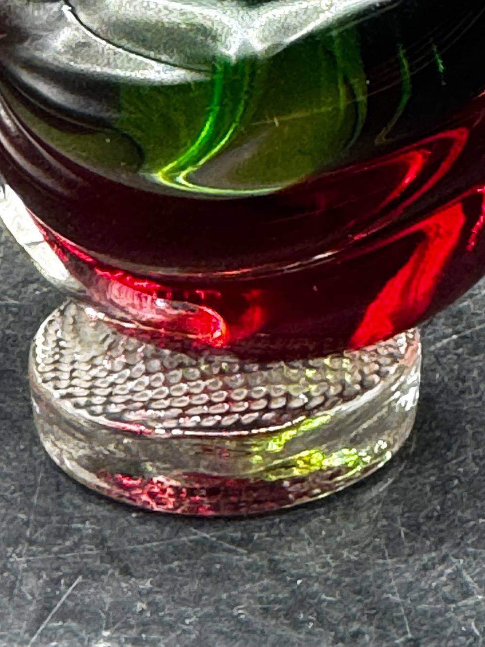 Canard / Cygne en verre soufflé de Murano - Italie - Des années 70 - Rouge et vert - Collection - Décoration – Image 6