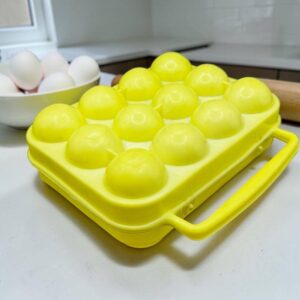Boîte à oeufs vintage - Un joli jaune pâle et 12 petits nids - Des années 70/80 - Déco - Collection