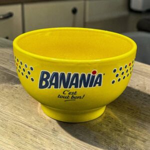 Bol publicitaire en faïence - Banania - Points bleus - Collection - Décoration