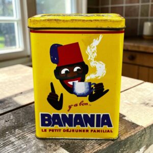 Ancienne boite publicitaire en métal/tôle lithographiée - Banania - Familiale - 1kg - Epices - Chocolat - Café - Déco - Collection