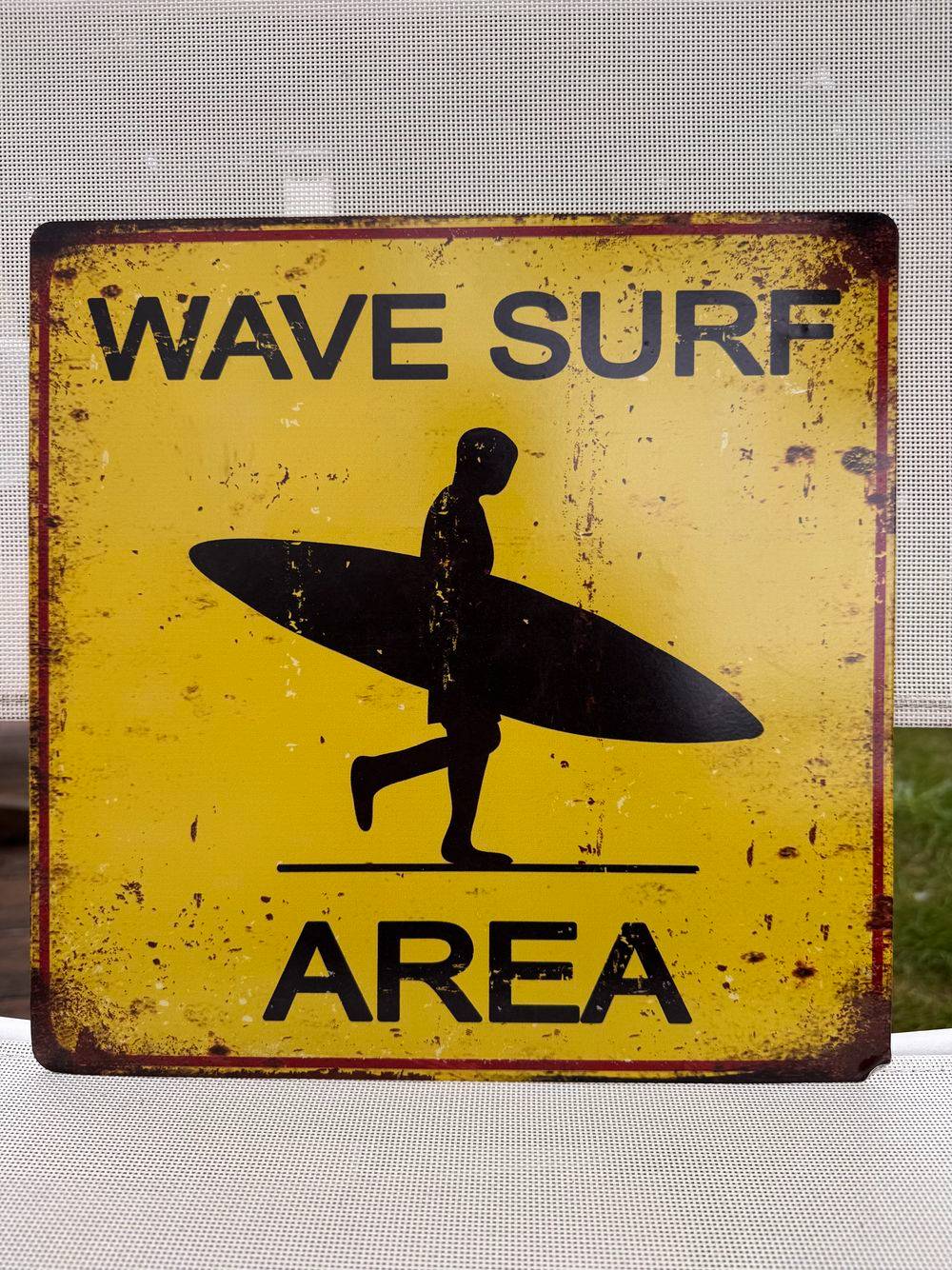 Plaque "Surf Wave Area" en métal - 30x30 - Décoration - Collection - Surfing