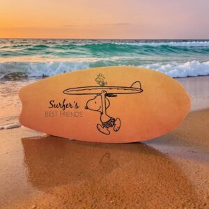Plaque Planche surf bois Snoopy Surfer’s best friends - Décoration - Surfing - Waves