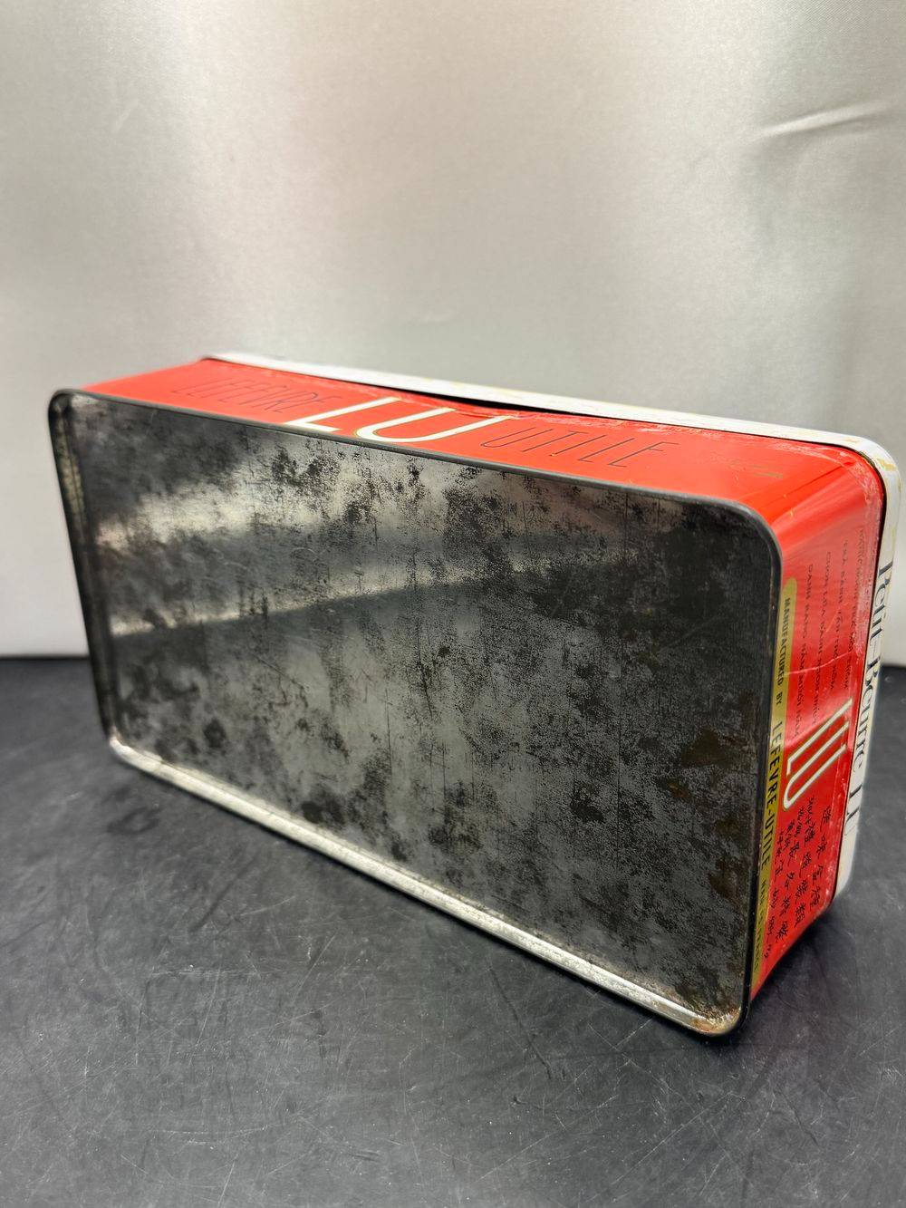 Ancienne boite à gâteaux publicitaire en métal/tôle - Petit beurre LU - Rouge et blanche - Déco - Collection - Rare – Image 7