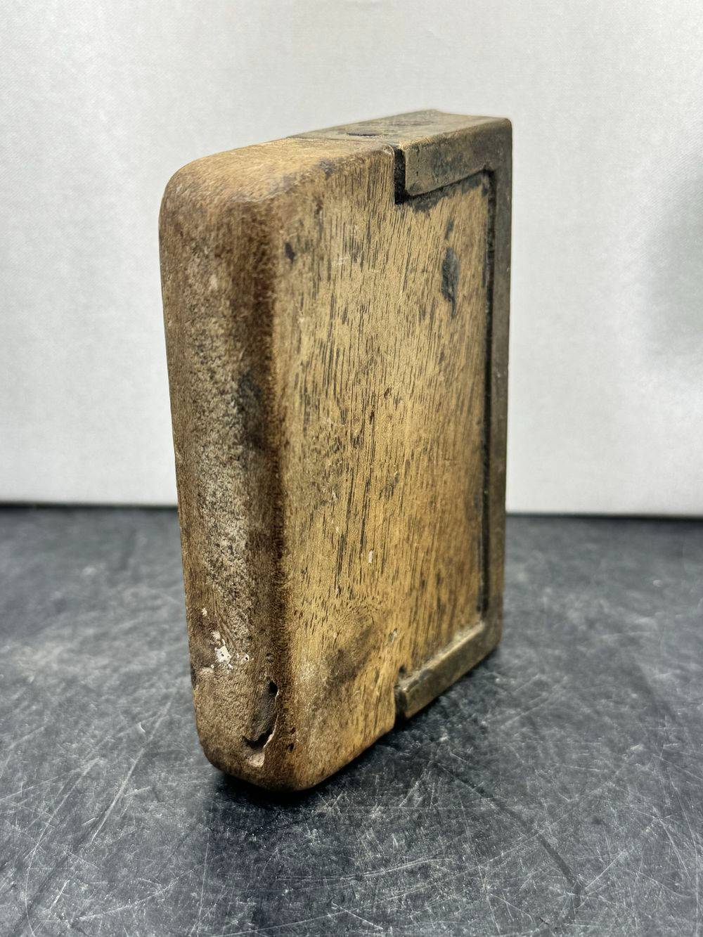 Ancien outil de maçon en bois tourné et bronze - Pour faire de beaux angles arrondis - En superbe état - Vers 1900 - Décoration - Collection – Image 2