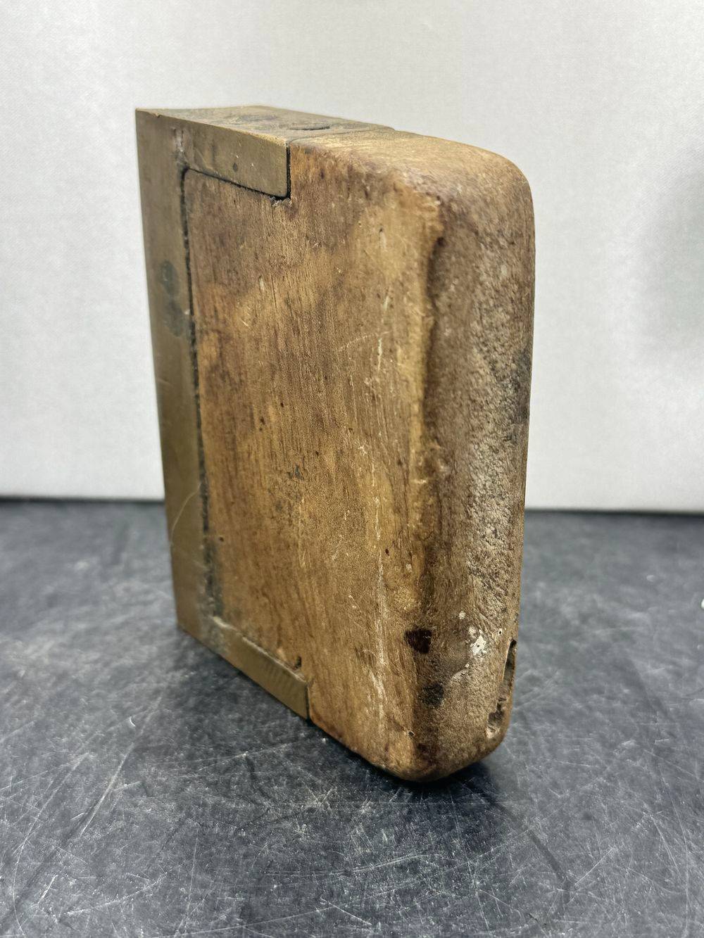 Ancien outil de maçon en bois tourné et bronze - Pour faire de beaux angles arrondis - En superbe état - Vers 1900 - Décoration - Collection – Image 3