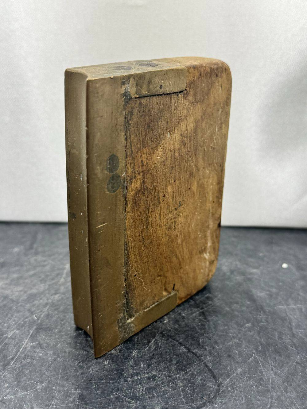 Ancien outil de maçon en bois tourné et bronze - Pour faire de beaux angles arrondis - En superbe état - Vers 1900 - Décoration - Collection – Image 4