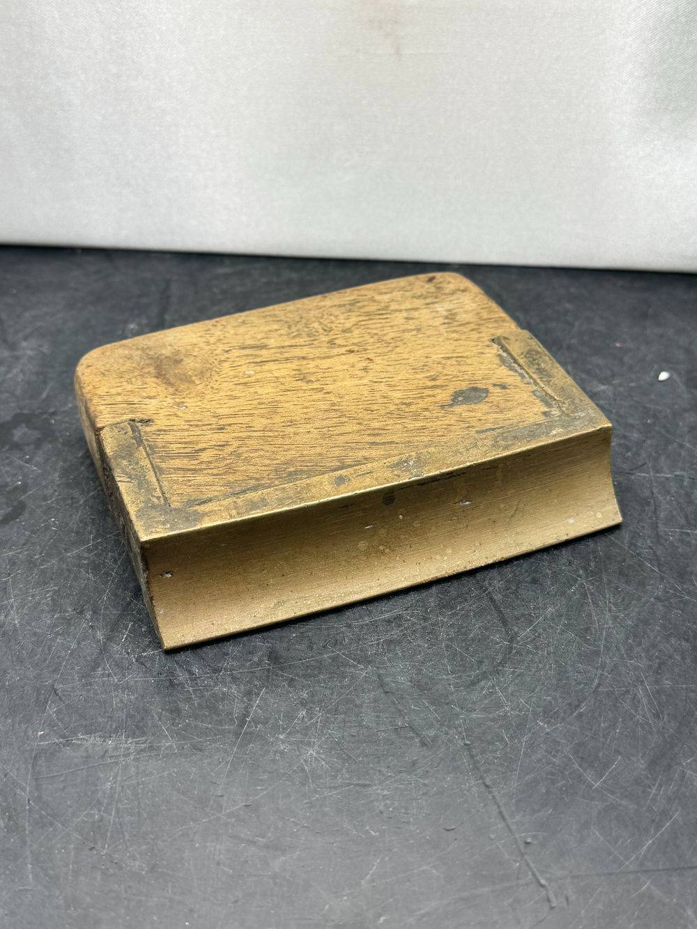 Ancien outil de maçon en bois tourné et bronze - Pour faire de beaux angles arrondis - En superbe état - Vers 1900 - Décoration - Collection – Image 5