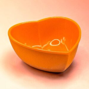 Petit bol orange en forme de cœur de la marque Zak! Designs - En mélamine résistante - Des années 1990 - Collection - Déco - Bar - Bistrot